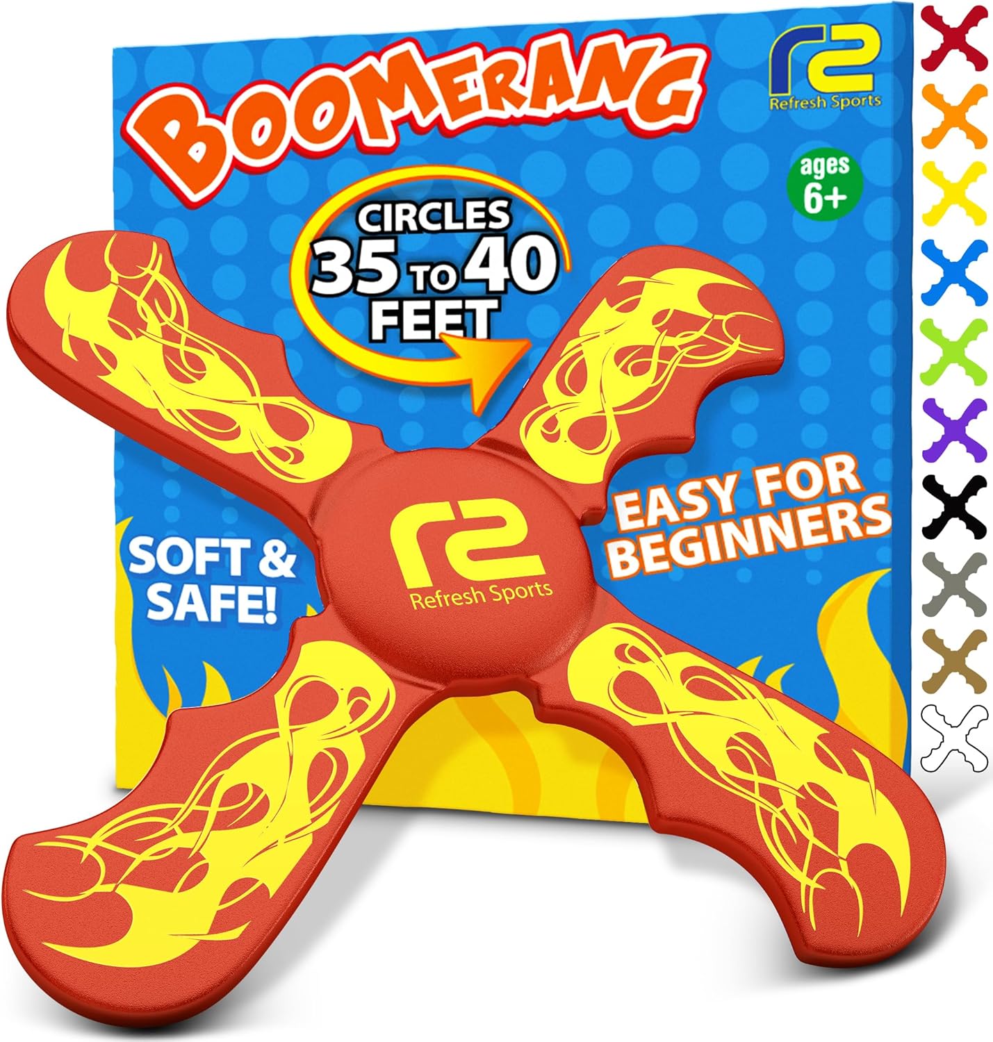 Fun Boomerang - Easter Basket Stuffers for Kids - Soft & Easy to Use - Easter Gifts for Boys & Girls All Ages - Best Boy Gifts for 6 7 8 9 10 Year Old Boys + 2025 Top Toys for Age 8-12 Boy Gift Ideas