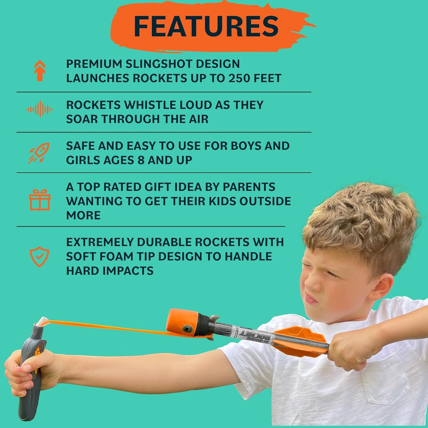 Toy Rocket Launcher for Kids: Easter Basket Stuffers for Teens - Slingshot Rockets Launchers - Best Easter Gifts for Boys & Girls All Ages 8 & Up - Outdoor Toys Gifts for 8 9 10 11 12 13 Year Old Boys