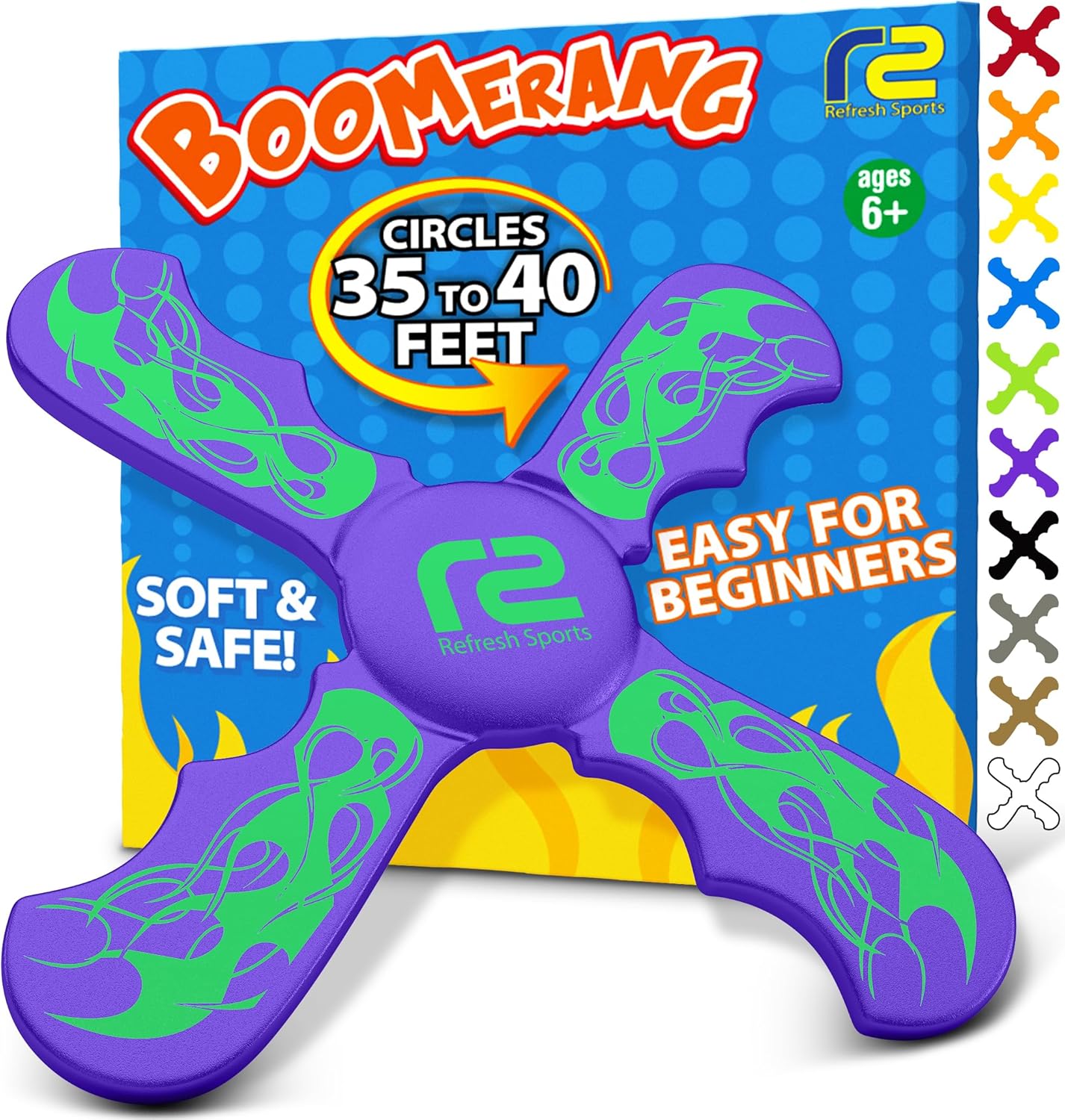 Fun Boomerang - Easter Basket Stuffers for Kids - Soft & Easy to Use - Easter Gifts for Boys & Girls All Ages - Best Boy Gifts for 6 7 8 9 10 Year Old Boys + 2025 Top Toys for Age 8-12 Boy Gift Ideas