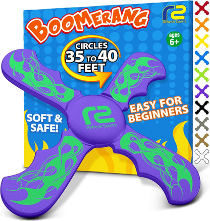 Fun Boomerang - Easter Basket Stuffers for Kids - Soft & Easy to Use - Easter Gifts for Boys & Girls All Ages - Best Boy Gifts for 6 7 8 9 10 Year Old Boys + 2025 Top Toys for Age 8-12 Boy Gift Ideas