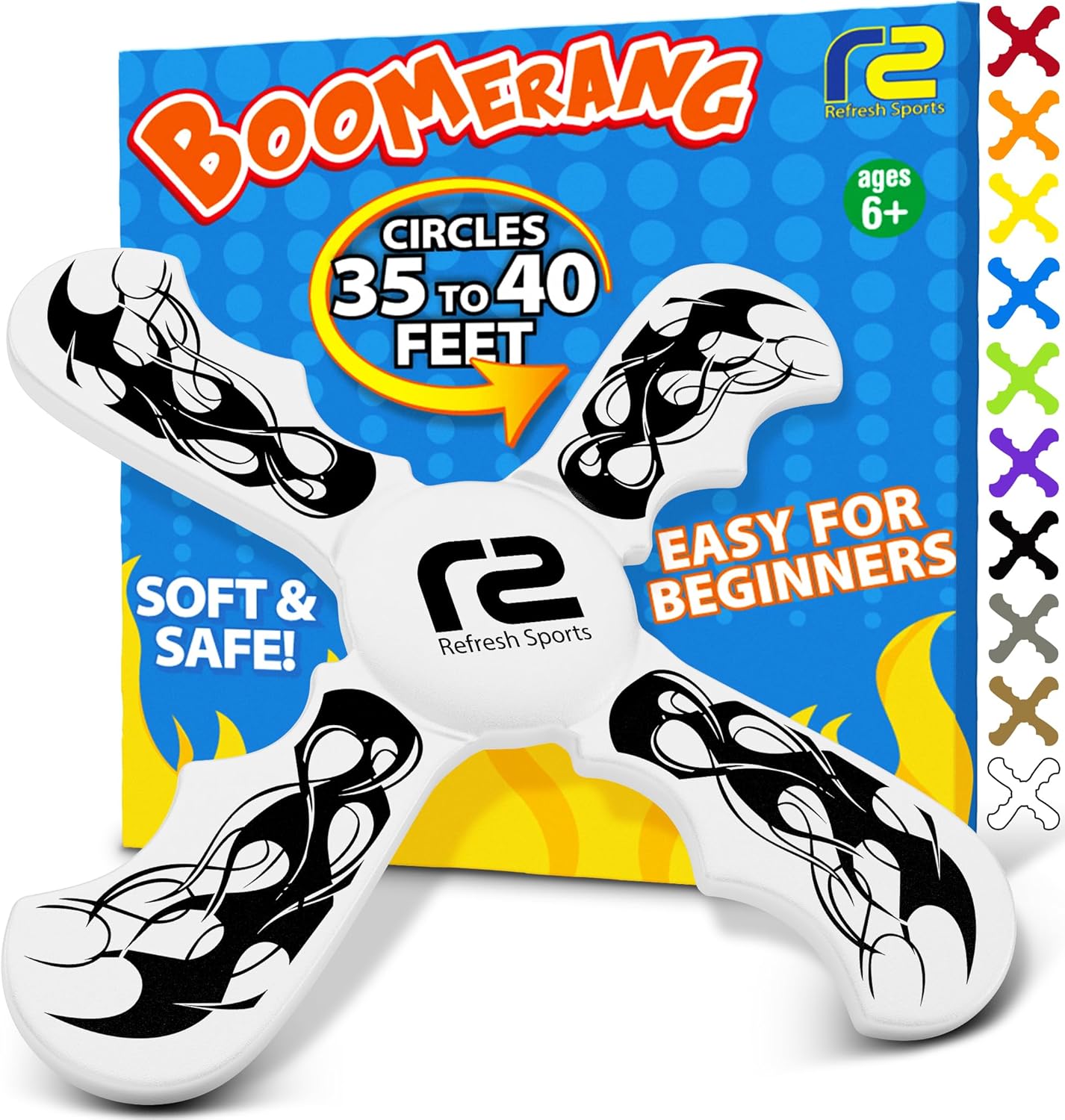 Fun Boomerang - Easter Basket Stuffers for Kids - Soft & Easy to Use - Easter Gifts for Boys & Girls All Ages - Best Boy Gifts for 6 7 8 9 10 Year Old Boys + 2025 Top Toys for Age 8-12 Boy Gift Ideas
