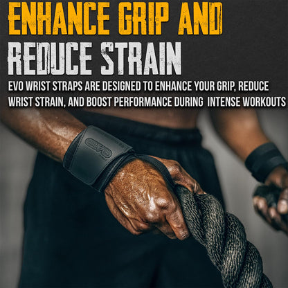 Pair of 18” Deep Black Weight Lifting Wrist Wraps Support Elasticated Cotton Straps Thumb Loop Powerlifting Bodybuilding Strength Gym Training Workout