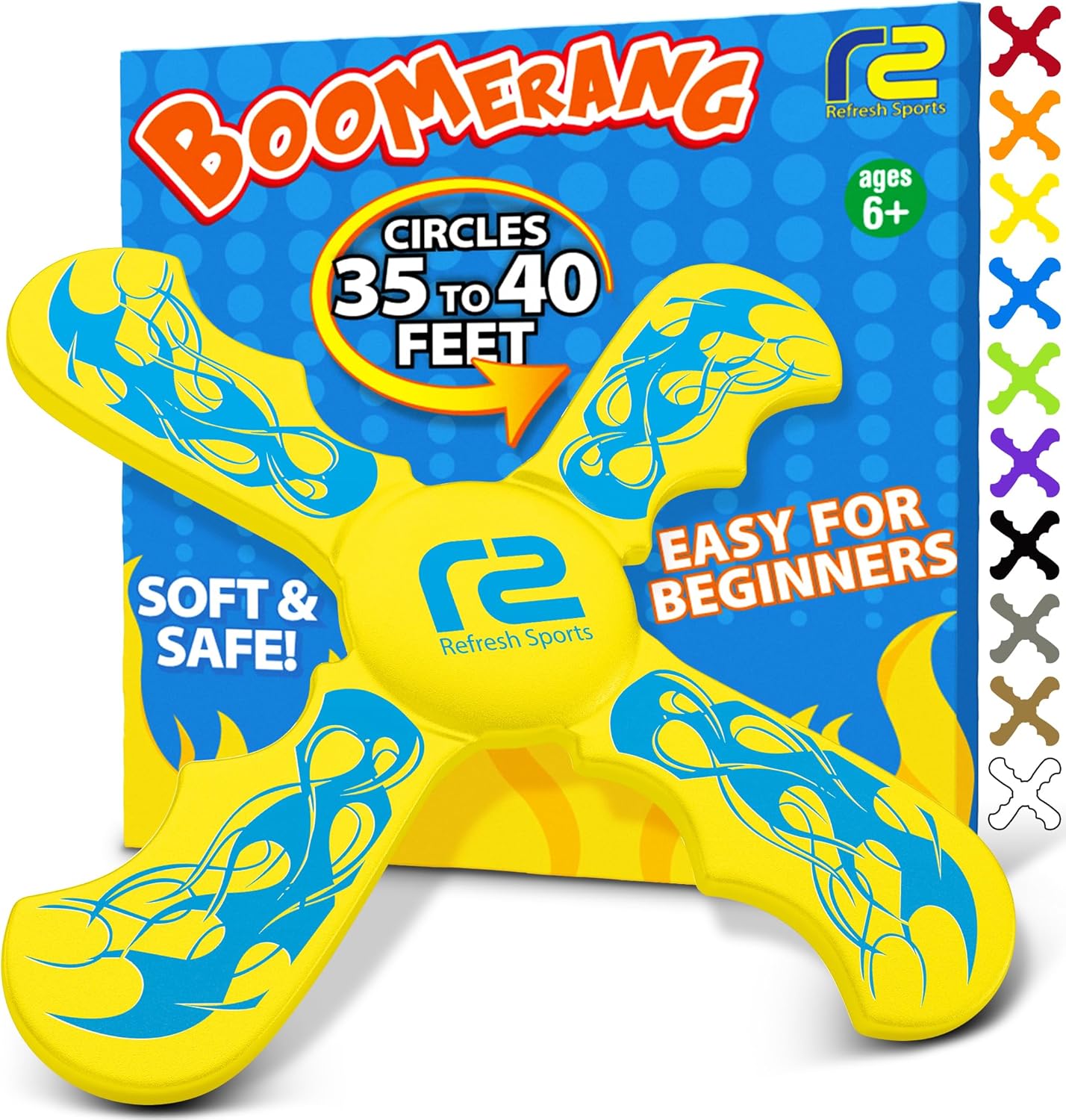 Fun Boomerang - Easter Basket Stuffers for Kids - Soft & Easy to Use - Easter Gifts for Boys & Girls All Ages - Best Boy Gifts for 6 7 8 9 10 Year Old Boys + 2025 Top Toys for Age 8-12 Boy Gift Ideas
