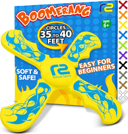Fun Boomerang - Easter Basket Stuffers for Kids - Soft & Easy to Use - Easter Gifts for Boys & Girls All Ages - Best Boy Gifts for 6 7 8 9 10 Year Old Boys + 2025 Top Toys for Age 8-12 Boy Gift Ideas