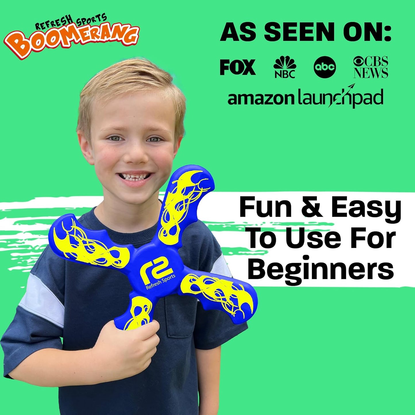 Fun Boomerang - Easter Basket Stuffers for Kids - Soft & Easy to Use - Easter Gifts for Boys & Girls All Ages - Best Boy Gifts for 6 7 8 9 10 Year Old Boys + 2025 Top Toys for Age 8-12 Boy Gift Ideas