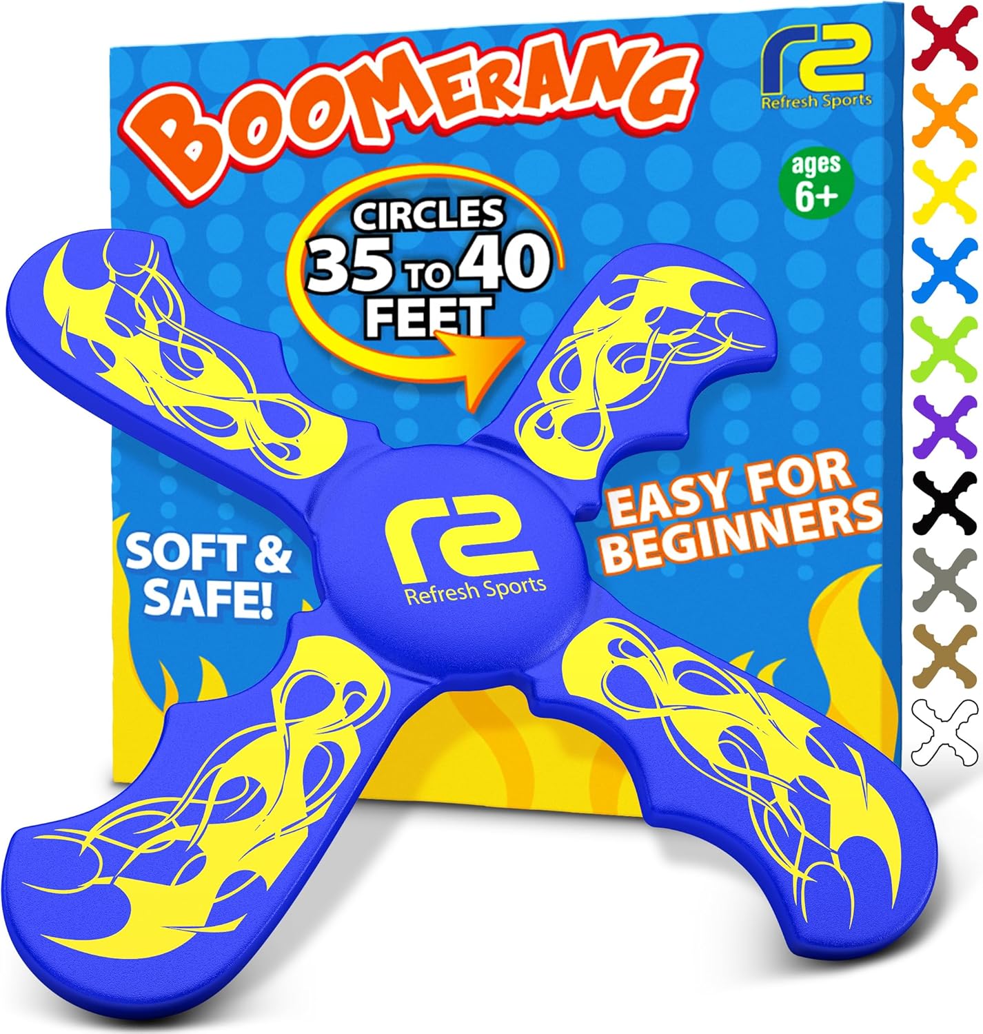 Fun Boomerang - Easter Basket Stuffers for Kids - Soft & Easy to Use - Easter Gifts for Boys & Girls All Ages - Best Boy Gifts for 6 7 8 9 10 Year Old Boys + 2025 Top Toys for Age 8-12 Boy Gift Ideas