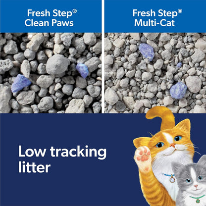 Fresh Step Clean Paws Cat Litter with Febreze Freshness, Advanced Multi Cat Low Tracking Clumping Litter, 37 lbs. (2 x 18.5 lb. Box)