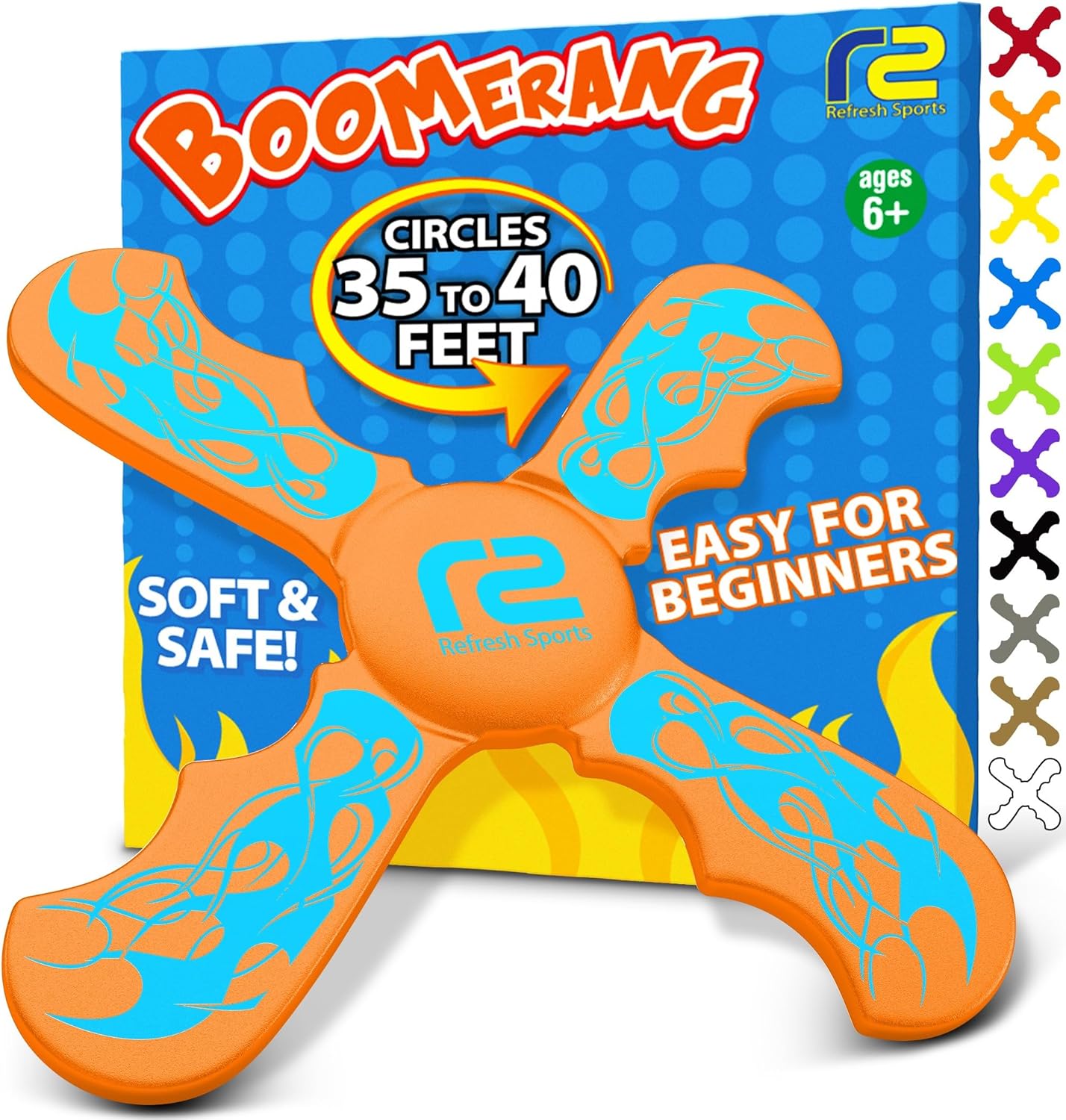 Fun Boomerang - Easter Basket Stuffers for Kids - Soft & Easy to Use - Easter Gifts for Boys & Girls All Ages - Best Boy Gifts for 6 7 8 9 10 Year Old Boys + 2025 Top Toys for Age 8-12 Boy Gift Ideas