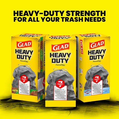 Glad Large Drawstring Trash Bags, ForceFlex 30 Gallon Black Trash Bags, 50 Count (Package May Vary)