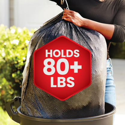Glad Large Drawstring Trash Bags, ForceFlex 30 Gallon Black Trash Bags, 50 Count (Package May Vary)