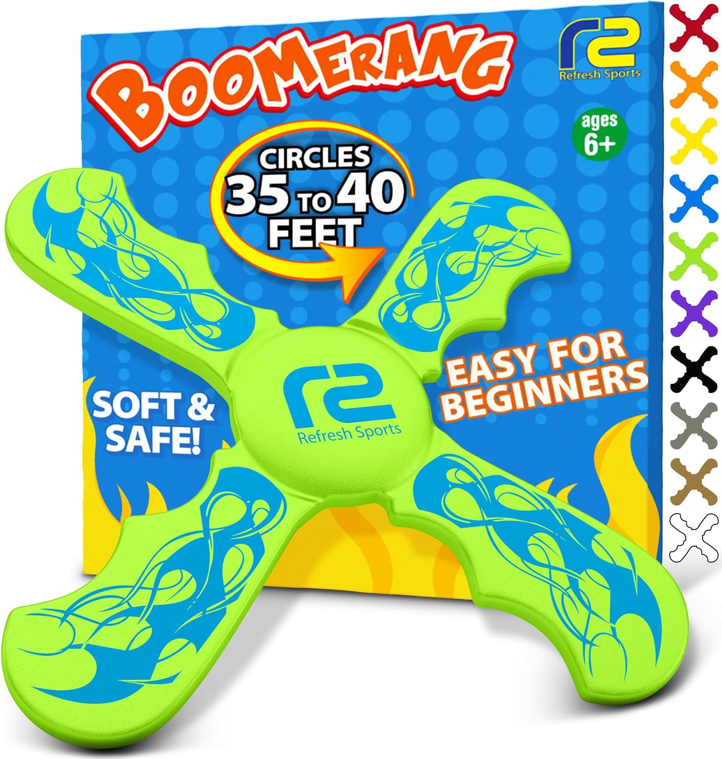 Fun Boomerang - Easter Basket Stuffers for Kids - Soft & Easy to Use - Easter Gifts for Boys & Girls All Ages - Best Boy Gifts for 6 7 8 9 10 Year Old Boys + 2025 Top Toys for Age 8-12 Boy Gift Ideas
